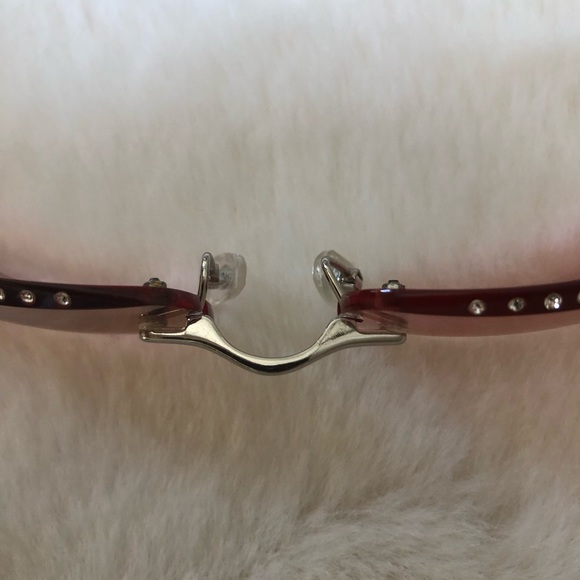 NICOLE BENISTI frameless sunglasses, rose lens with embellishment. BEAUTIFUL! - Picture 9 of 10